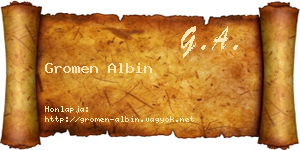 Gromen Albin névjegykártya